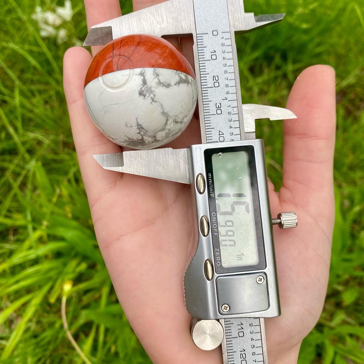 Poke Ball Carvings| Pokemon| Red Jasper & Howlite