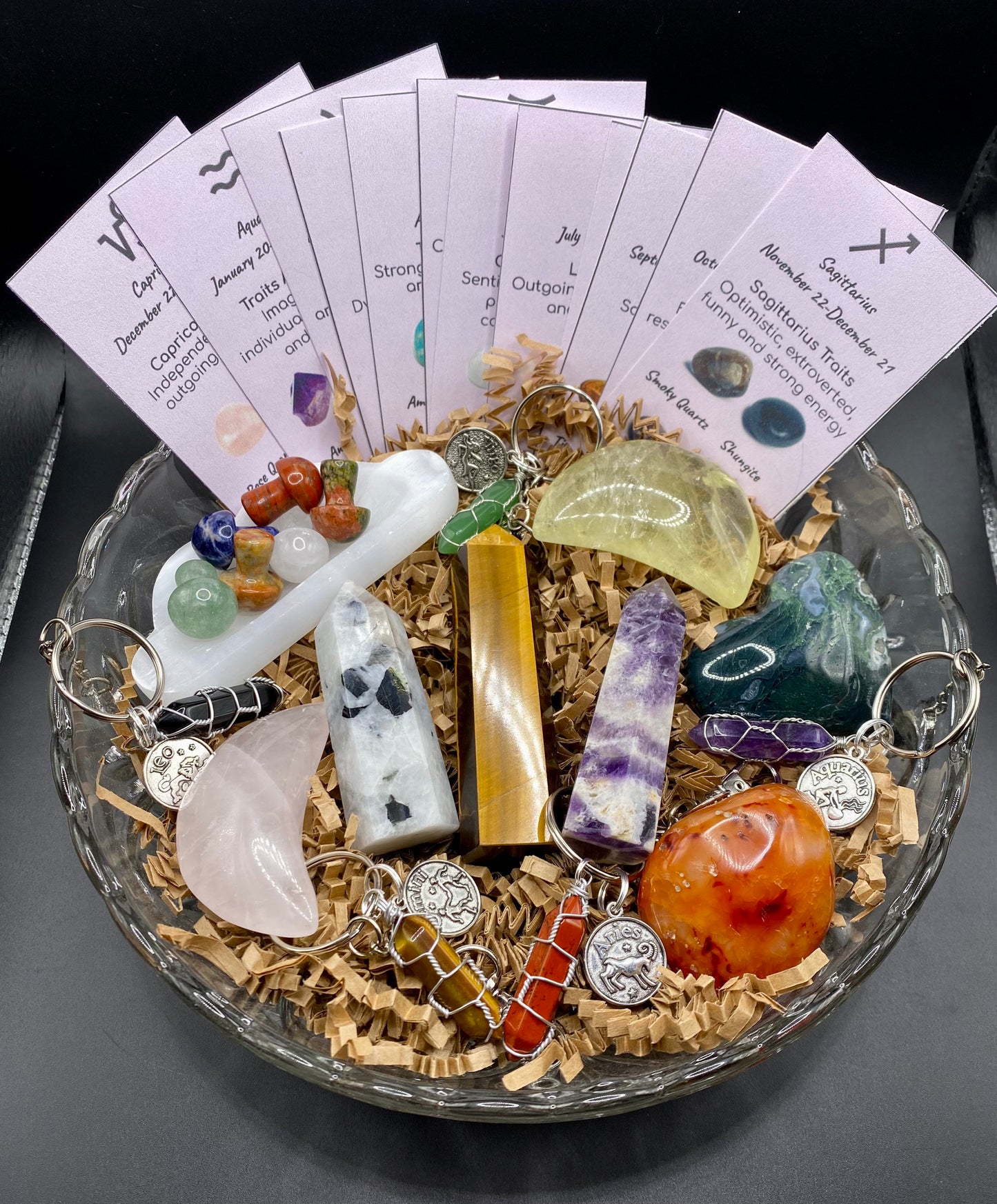 Zodiac Crystal Mystery Box| Zodiac Keychains| Astrological Sign