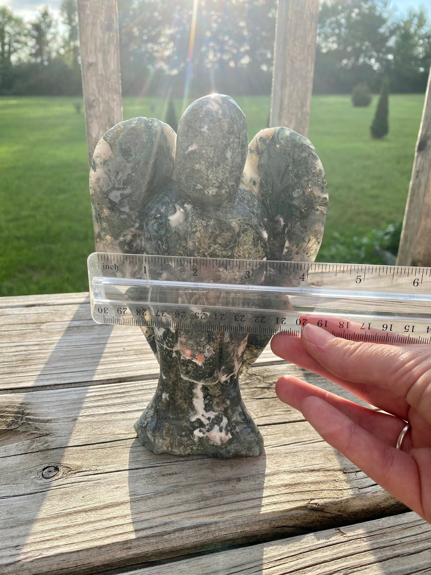 Large Moss Agate Angel