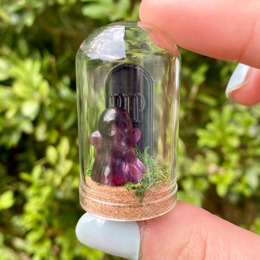 Mini fluorite Halloween terrariums| Tombstones| crystal carvings