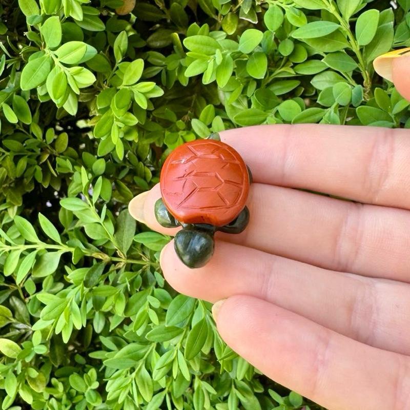 Crystal Turtle Carvings | Serpentine body With other Material Shells