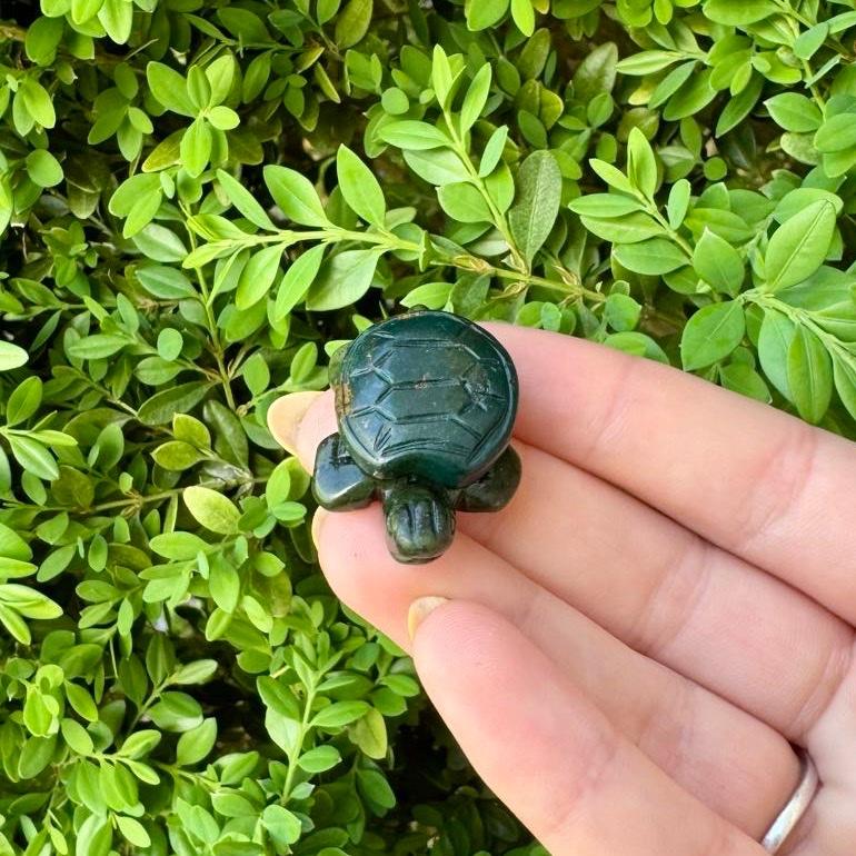 Crystal Turtle Carvings | Serpentine body With other Material Shells