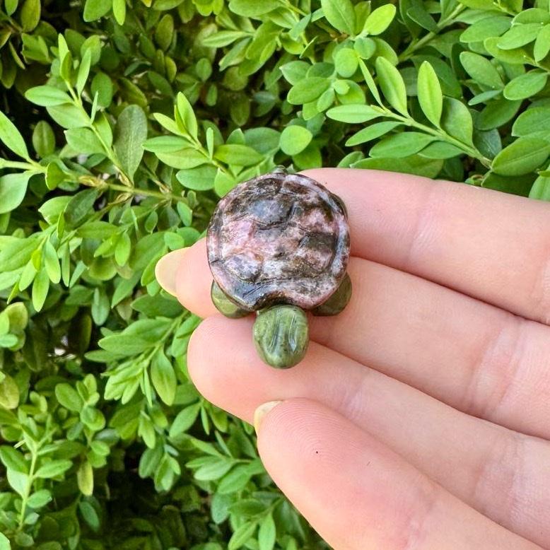 Crystal Turtle Carvings | Serpentine body With other Material Shells