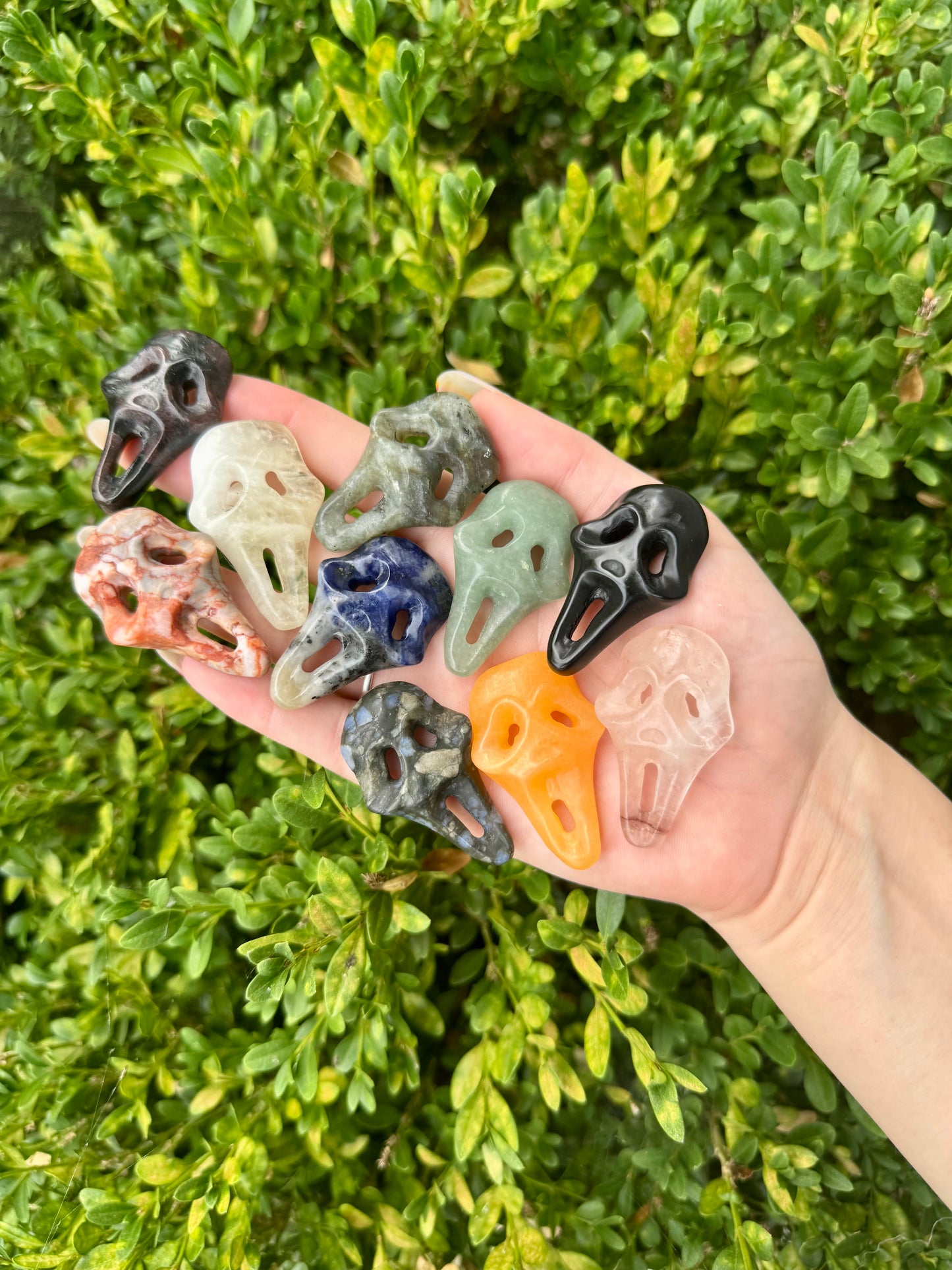 Crystal Ghost Face Mask Carvings