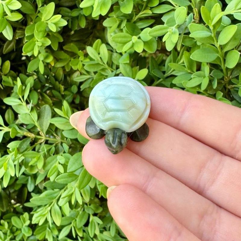 Crystal Turtle Carvings | Serpentine body With other Material Shells