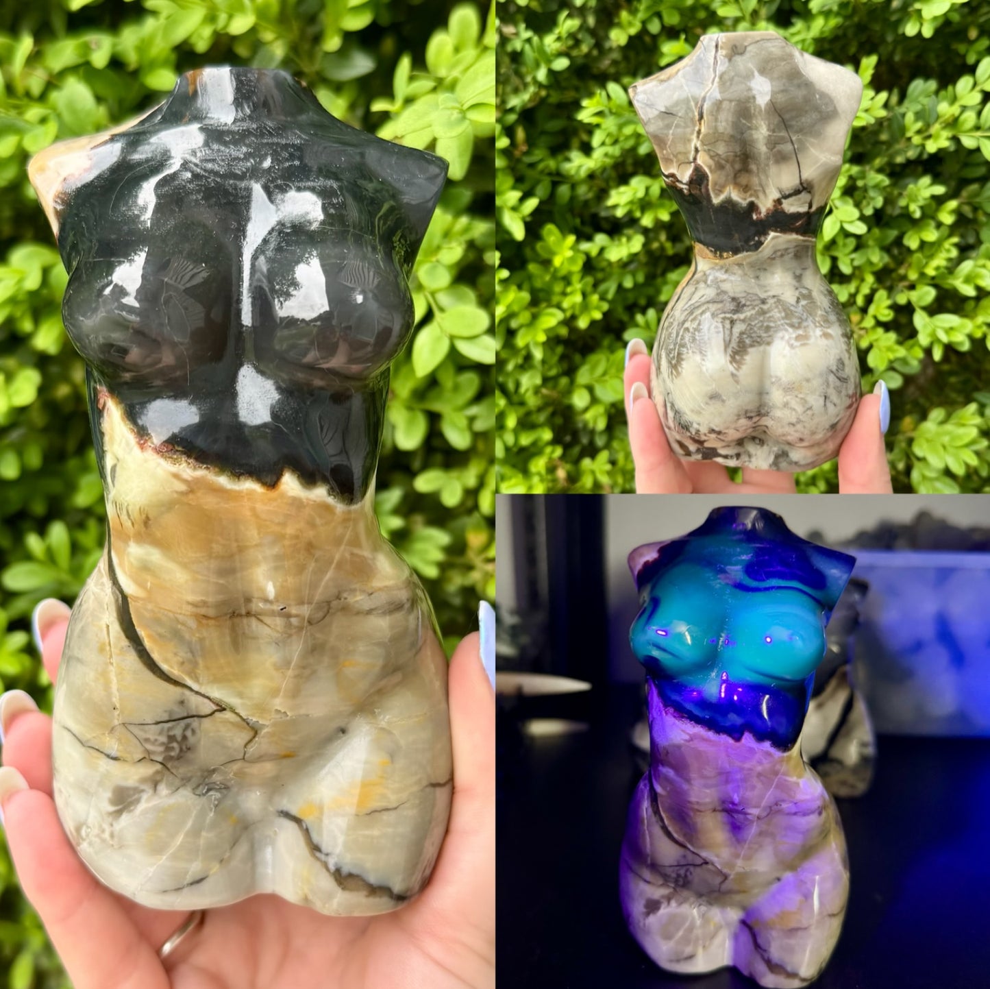 Large Crystal Goddess Bodies| Volcano Agate| Moss Agate| Amethyst