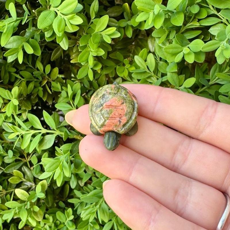 Crystal Turtle Carvings | Serpentine body With other Material Shells