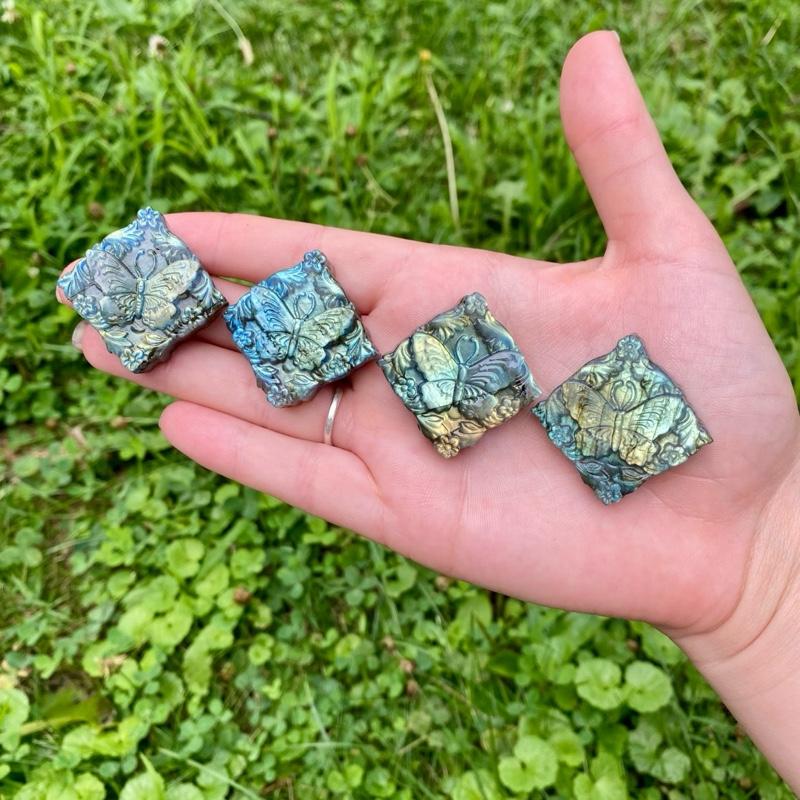 One Labradorite Carving| Fairies| Pegasus| Butterflies