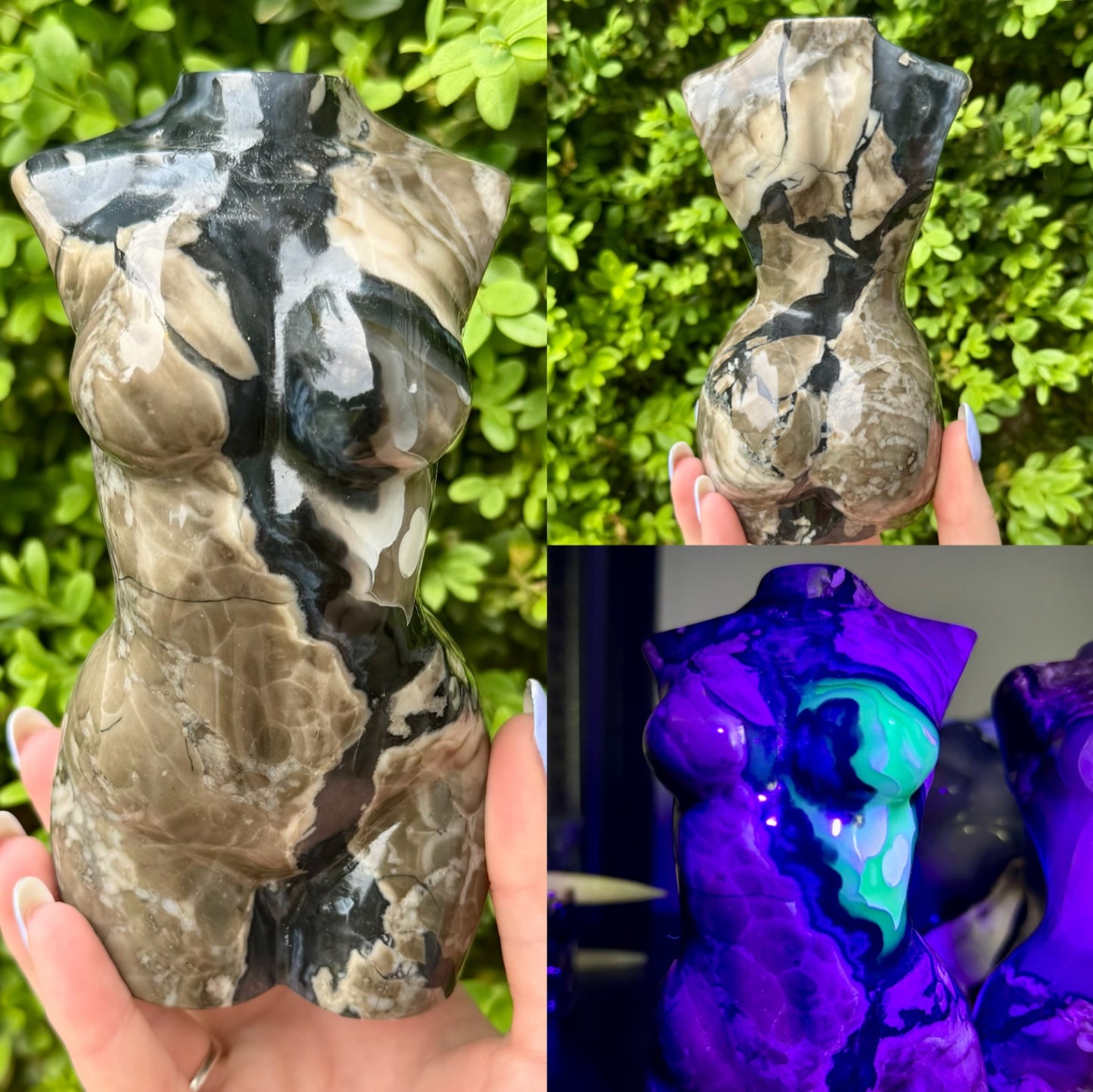 Large Crystal Goddess Bodies| Volcano Agate| Moss Agate| Amethyst