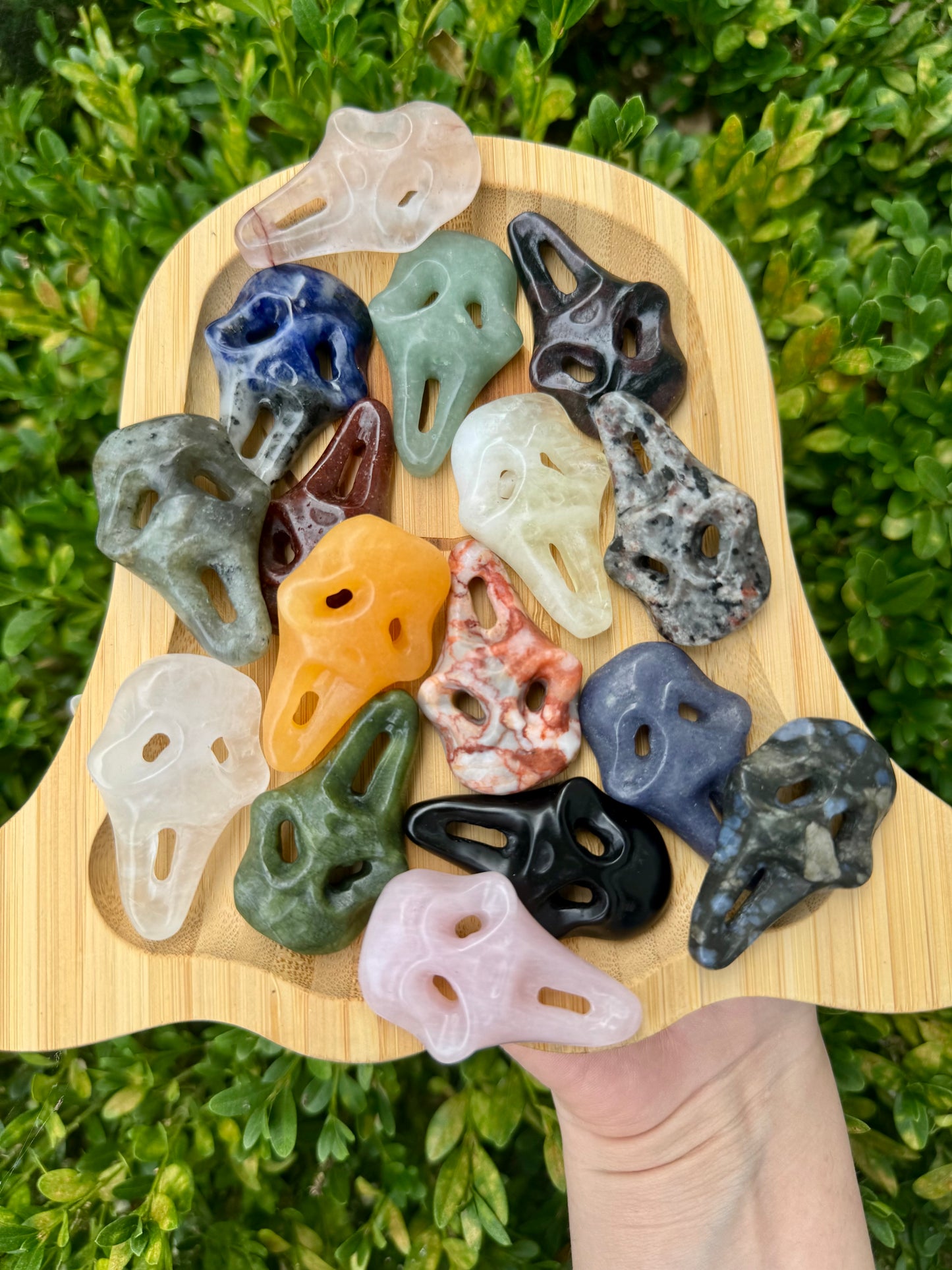 Crystal Ghost Face Mask Carvings