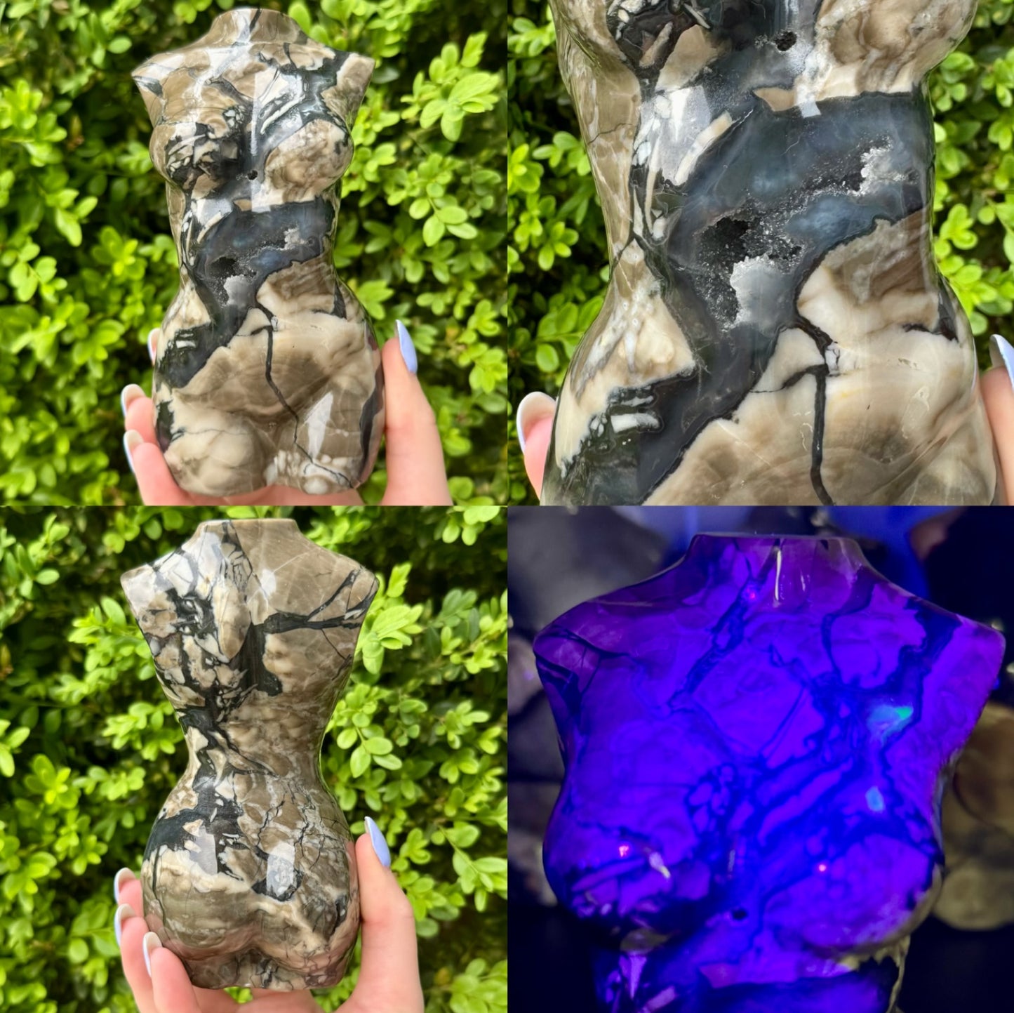 Large Crystal Goddess Bodies| Volcano Agate| Moss Agate| Amethyst