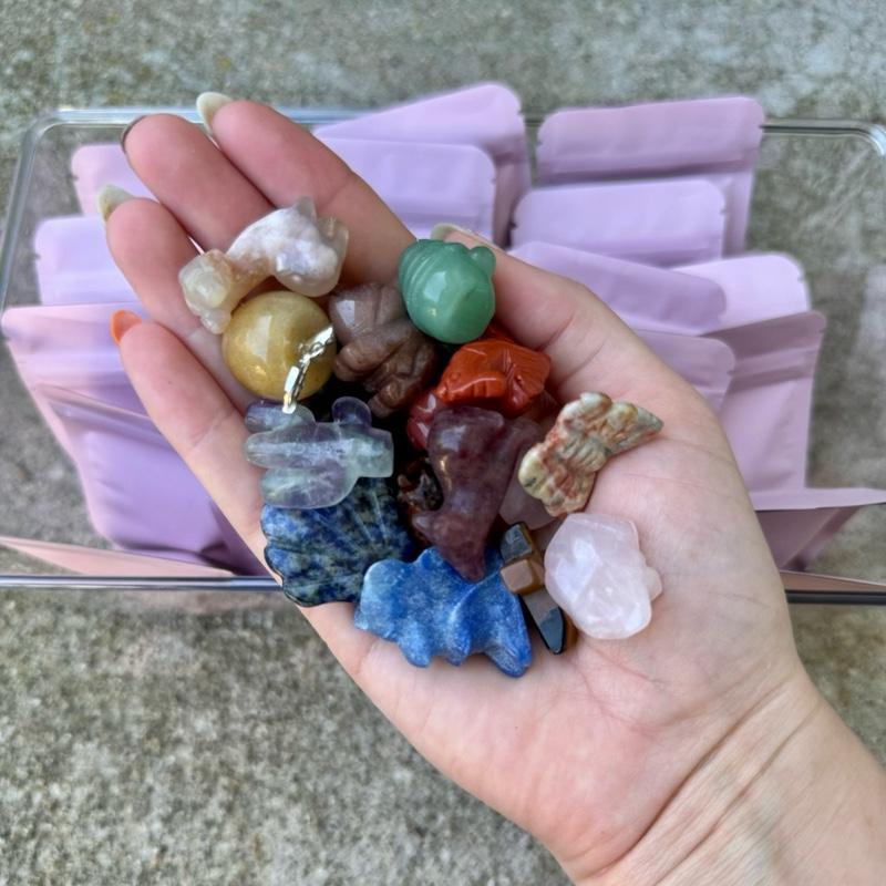 Random Pick Mini Crystal Bags| Possible extra bags| Mini Carvings| Bracelets| Charms