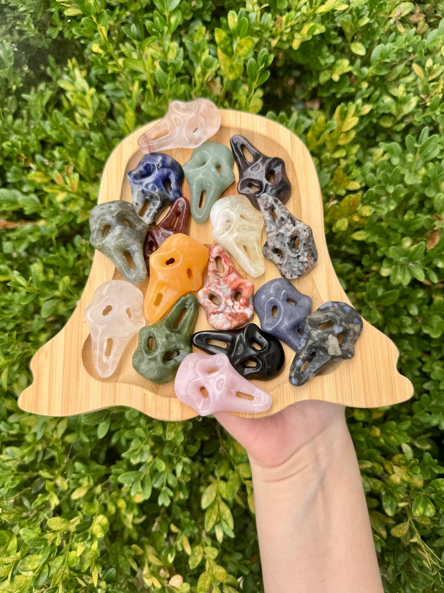 Crystal Ghost Face Mask Carvings