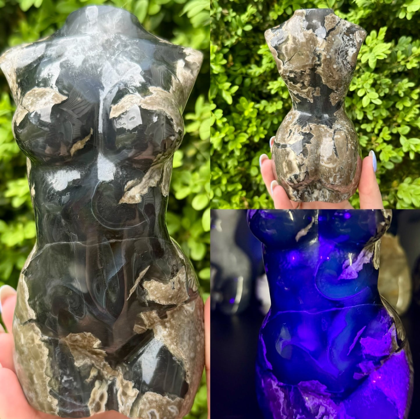 Large Crystal Goddess Bodies| Volcano Agate| Moss Agate| Amethyst