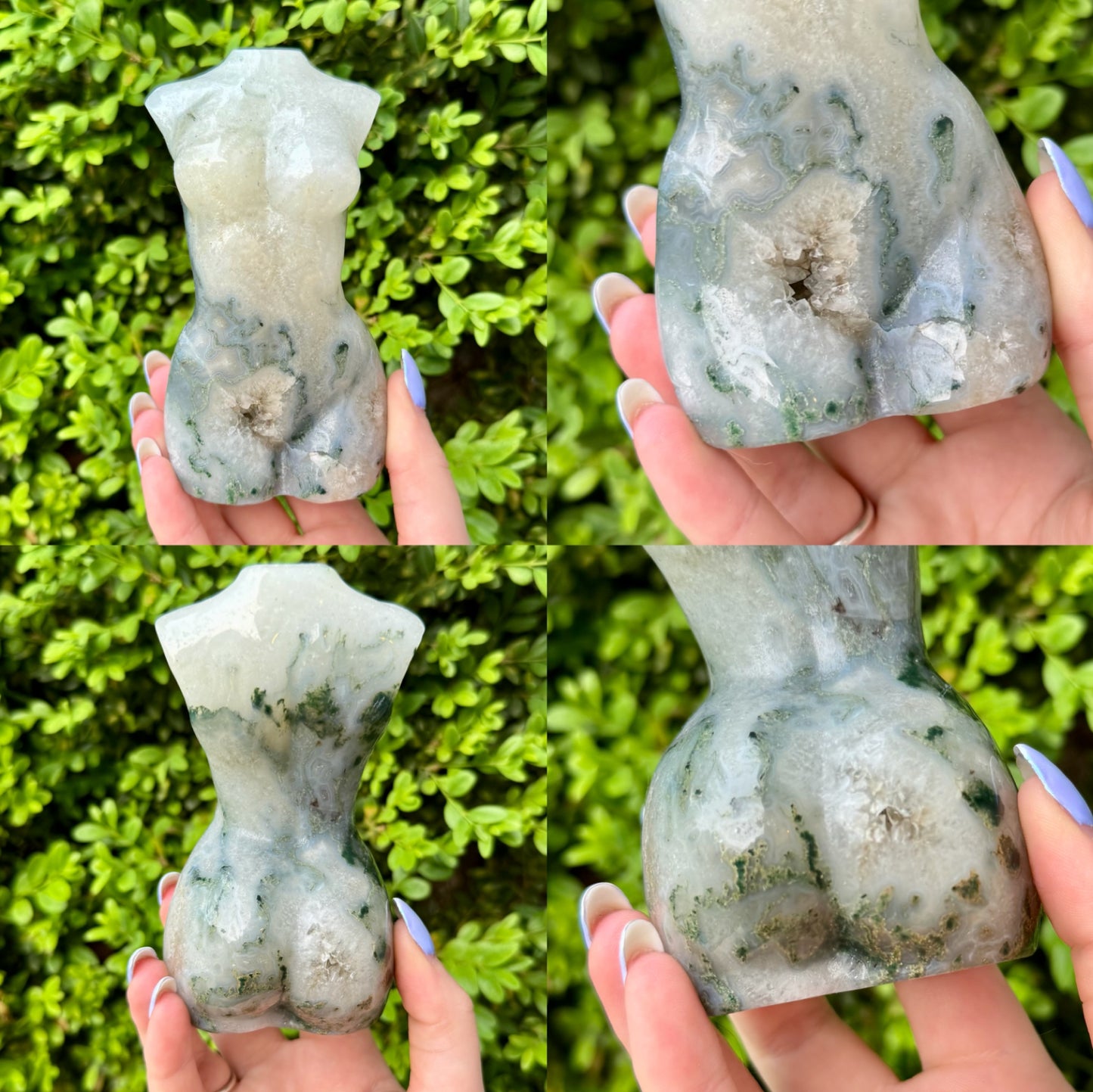 Large Crystal Goddess Bodies| Volcano Agate| Moss Agate| Amethyst