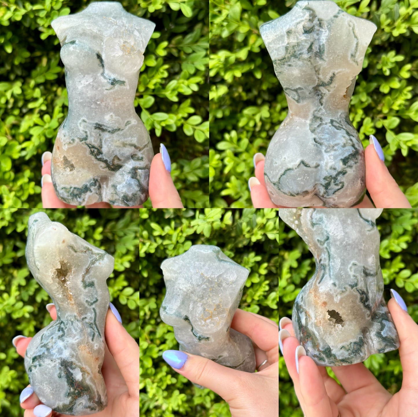 Large Crystal Goddess Bodies| Volcano Agate| Moss Agate| Amethyst