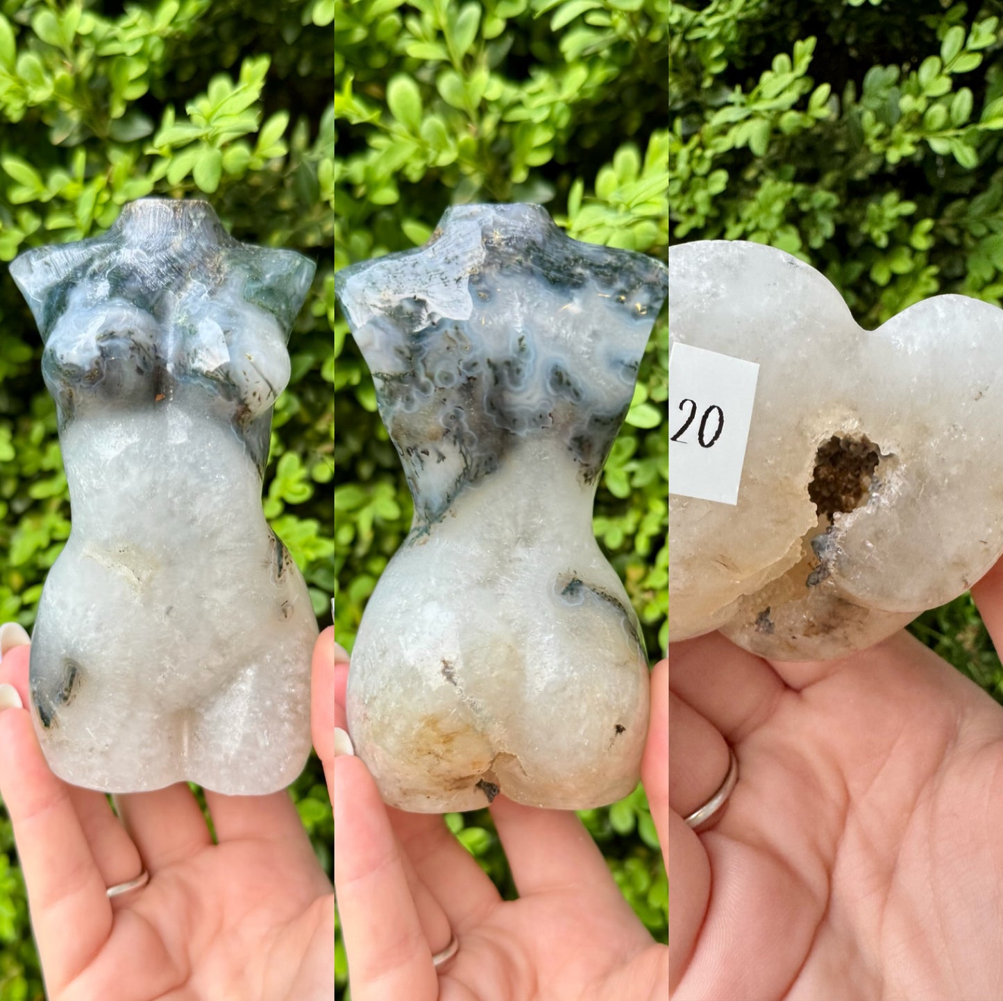 Large Crystal Goddess Bodies| Volcano Agate| Moss Agate| Amethyst