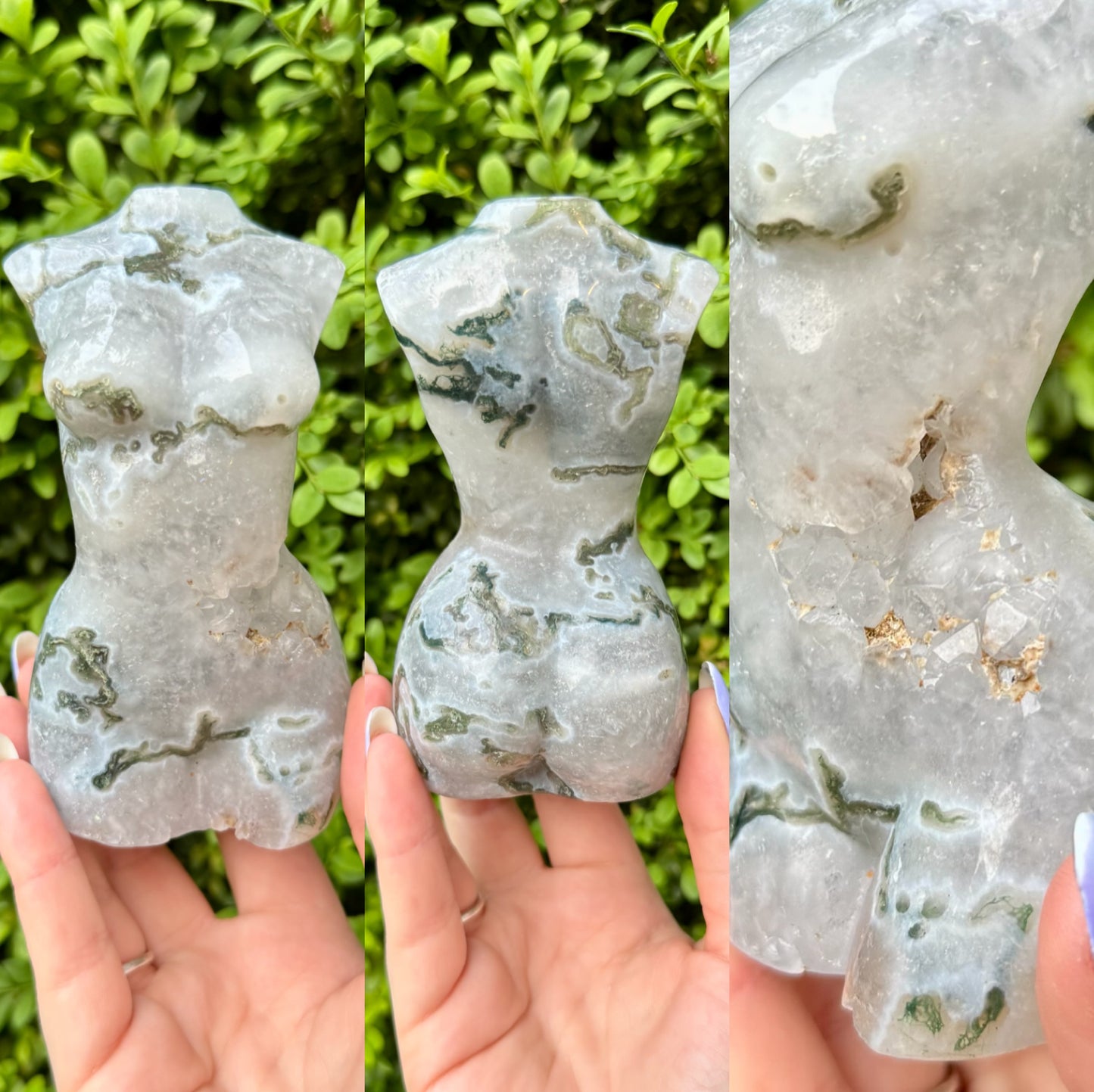 Large Crystal Goddess Bodies| Volcano Agate| Moss Agate| Amethyst