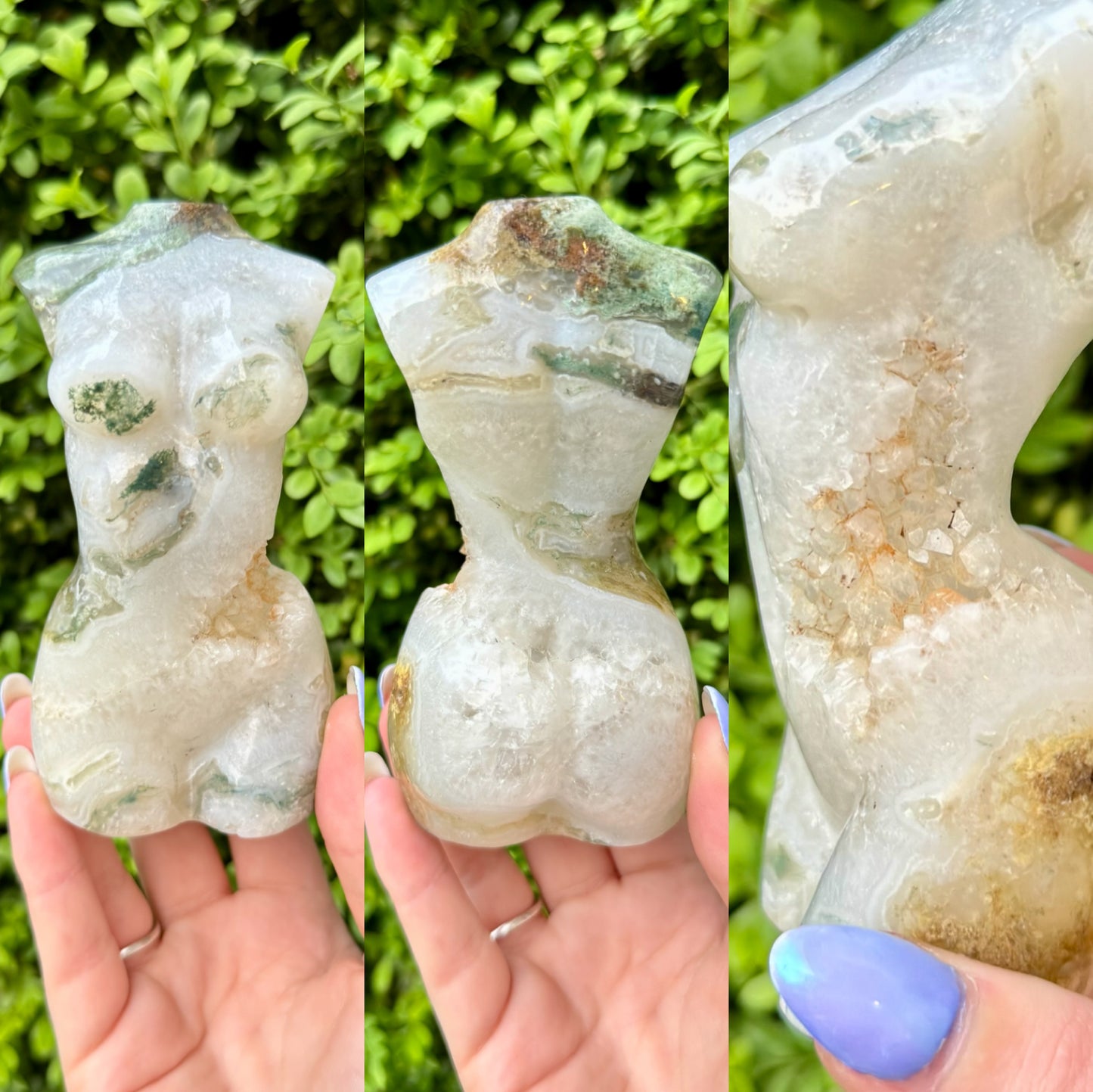 Large Crystal Goddess Bodies| Volcano Agate| Moss Agate| Amethyst