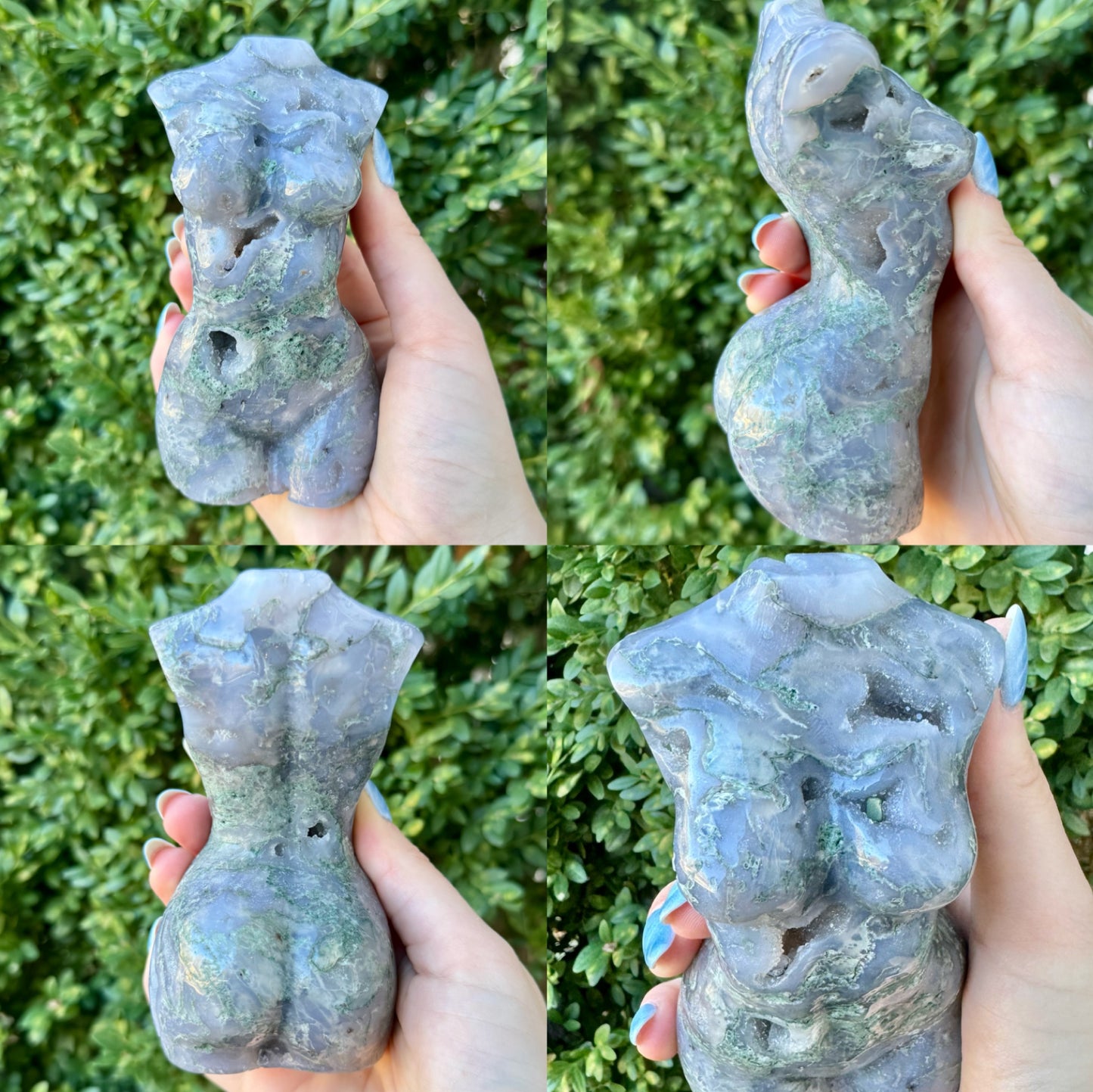 Large Crystal Goddess Bodies| Volcano Agate| Moss Agate| Amethyst