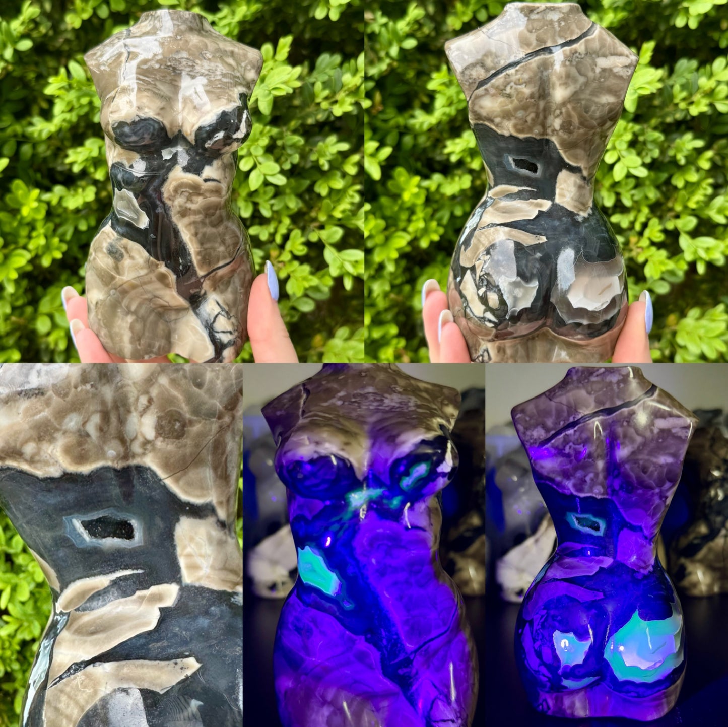 Large Crystal Goddess Bodies| Volcano Agate| Moss Agate| Amethyst