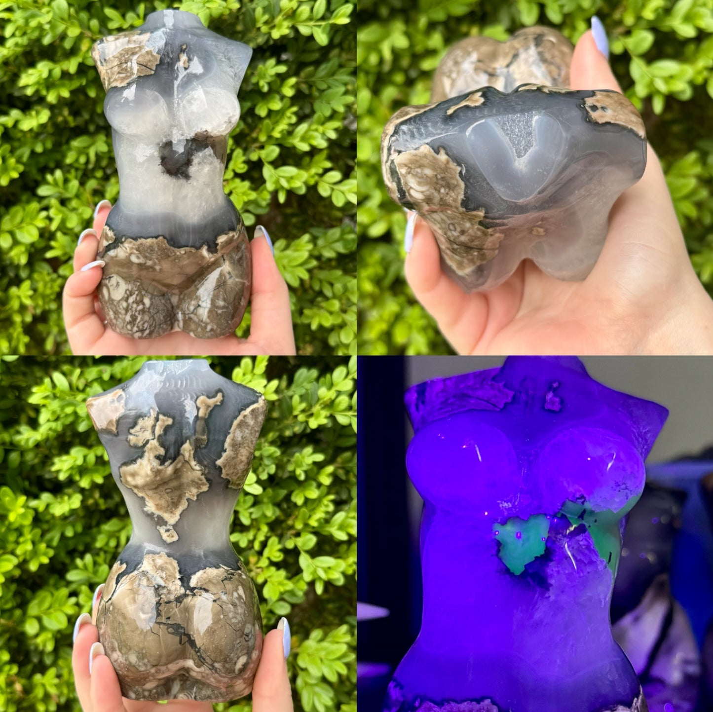 Large Crystal Goddess Bodies| Volcano Agate| Moss Agate| Amethyst