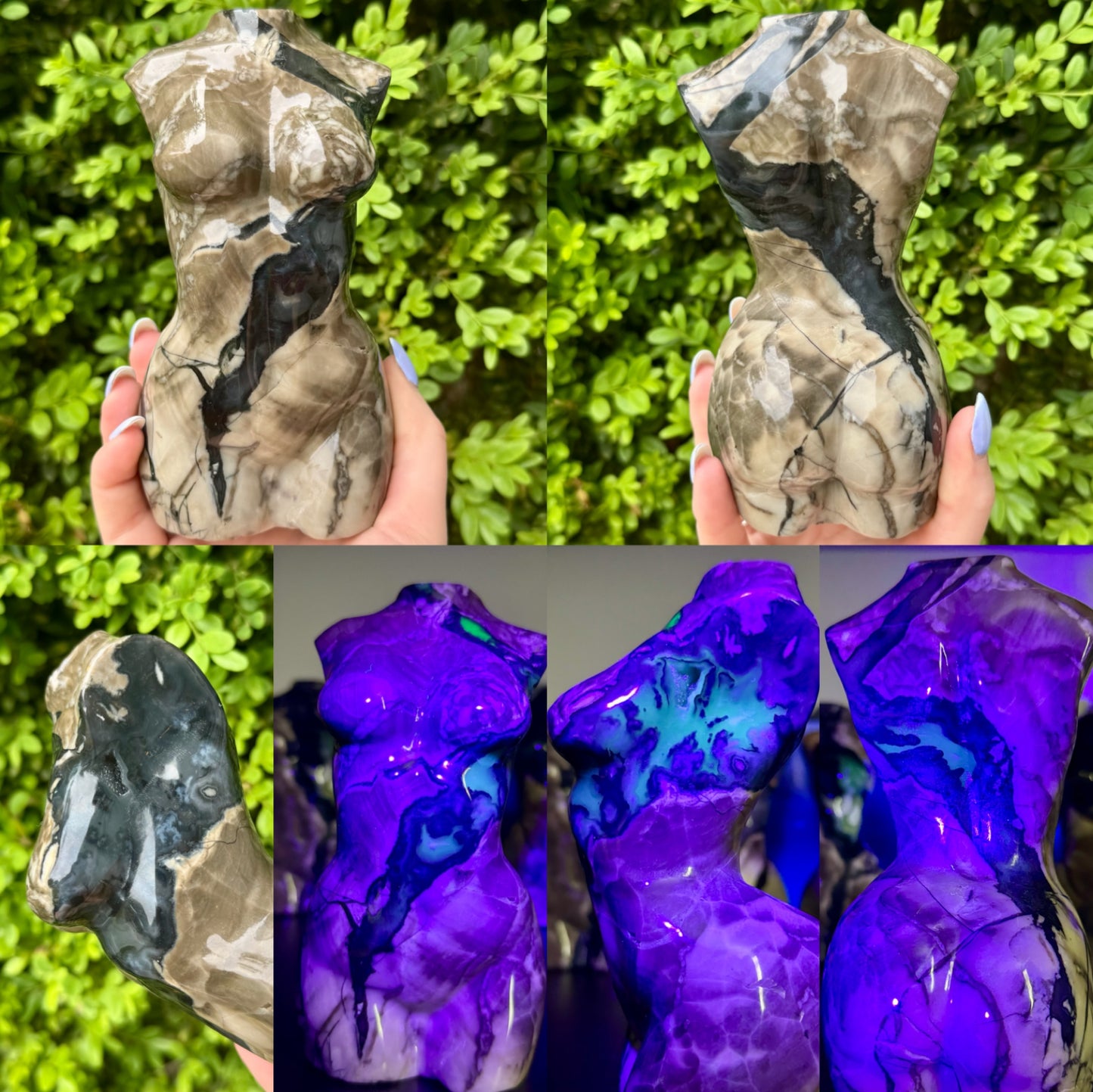 Large Crystal Goddess Bodies| Volcano Agate| Moss Agate| Amethyst