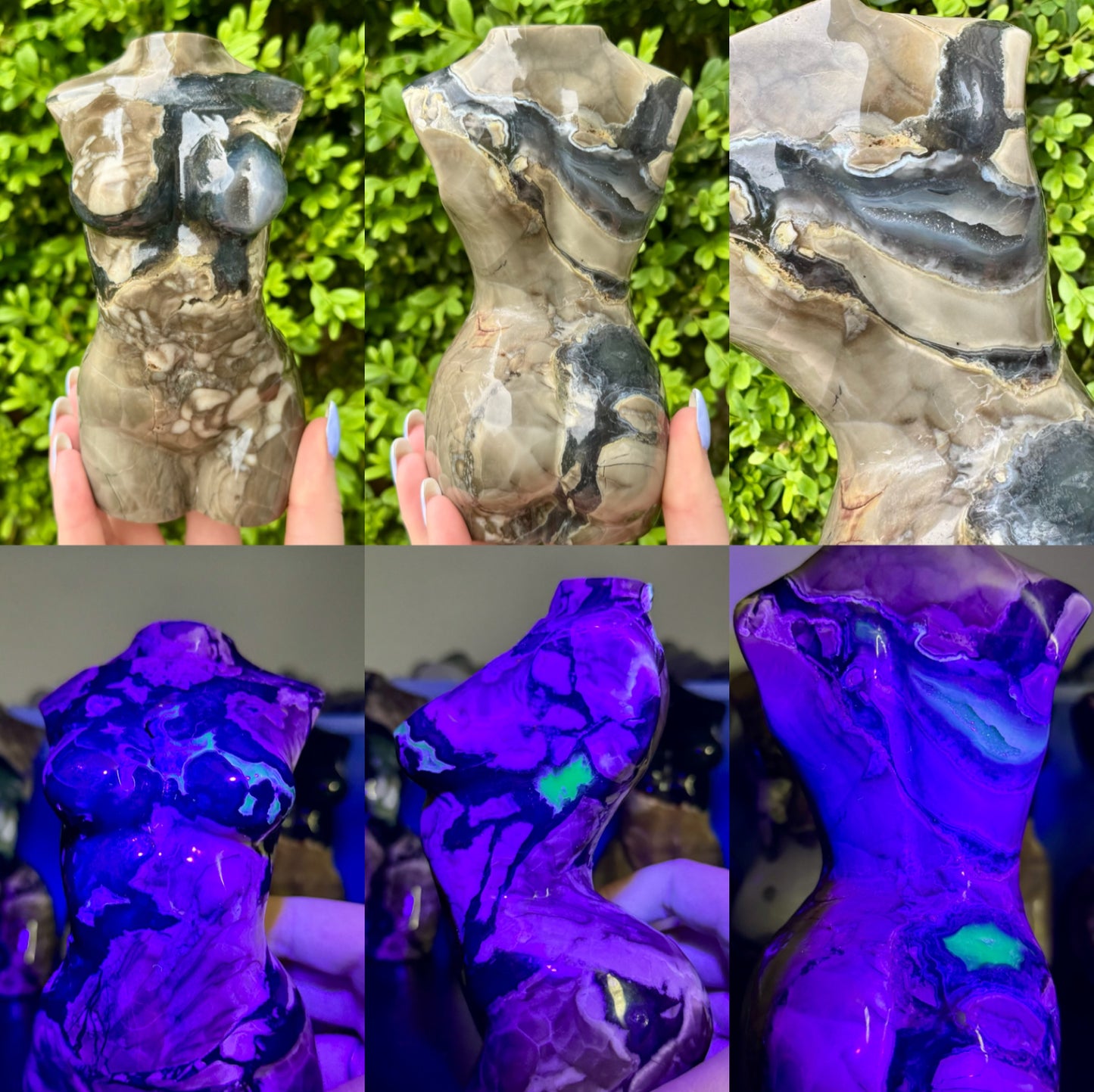 Large Crystal Goddess Bodies| Volcano Agate| Moss Agate| Amethyst