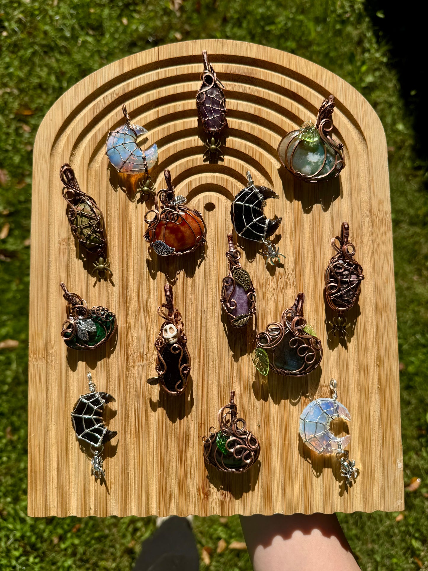 Crystal Wire Wrapped Pendants| Cabs| Halloween| Necklace