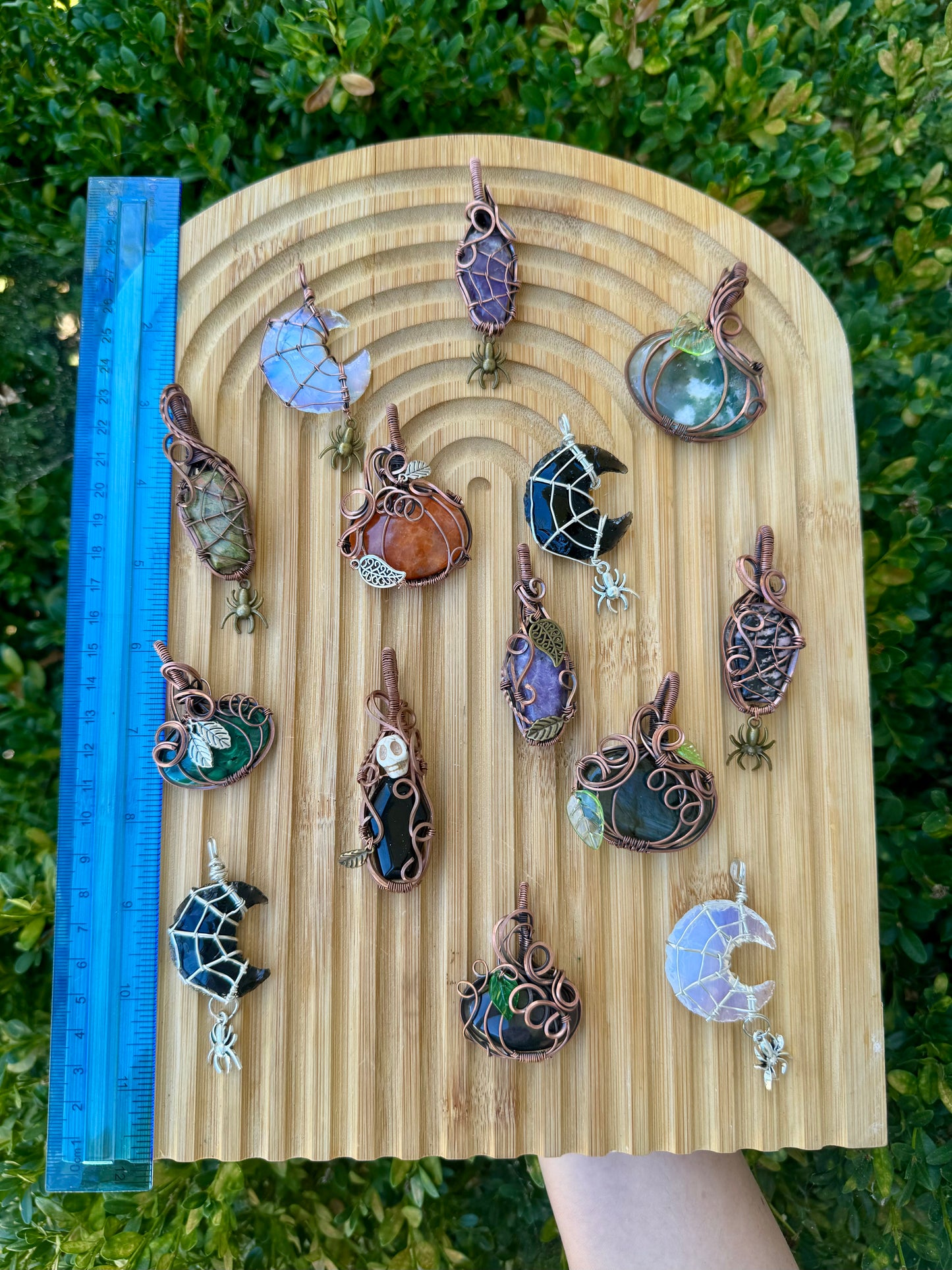 Crystal Wire Wrapped Pendants| Cabs| Halloween| Necklace