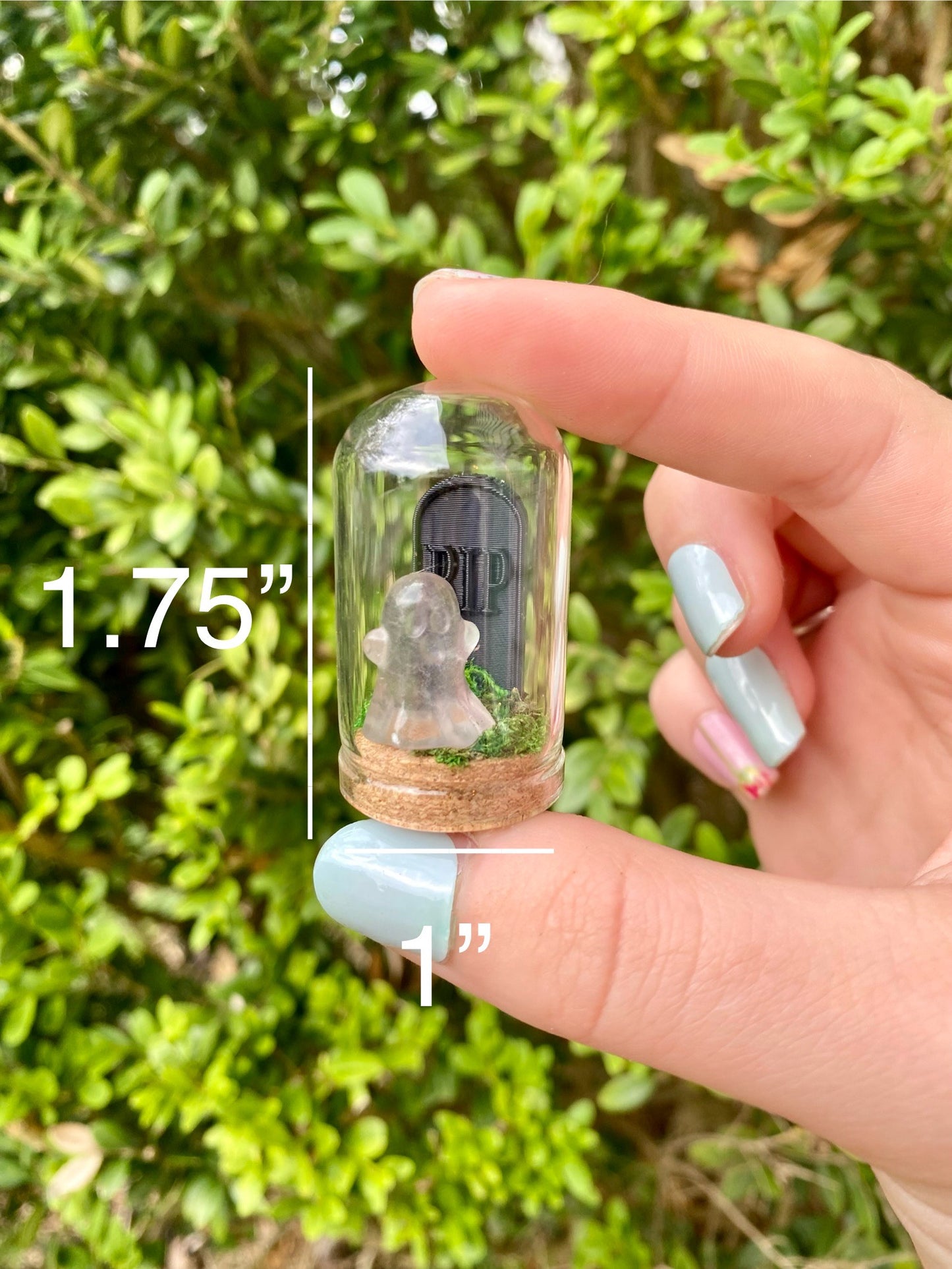 Mini fluorite Halloween terrariums| Tombstones| crystal carvings