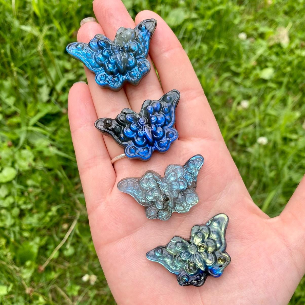 One Labradorite Carving| Fairies| Pegasus| Butterflies