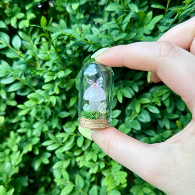 Mini Butterfly Crystal Mushroom Terrariums| Choose Your Mushroom With Matching Butterfly Decor