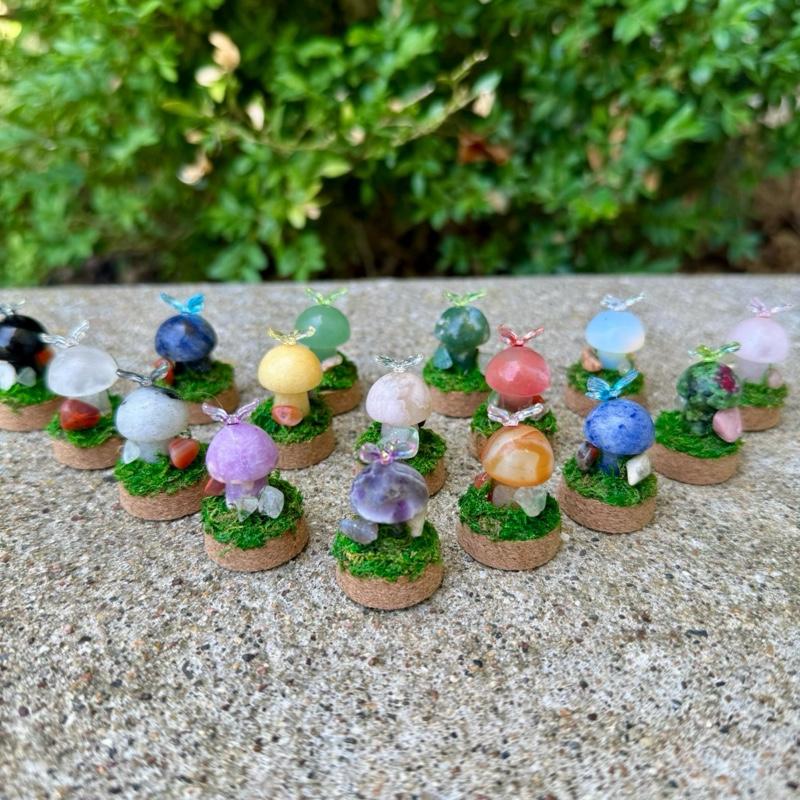 Mini Butterfly Crystal Mushroom Terrariums| Choose Your Mushroom With Matching Butterfly Decor