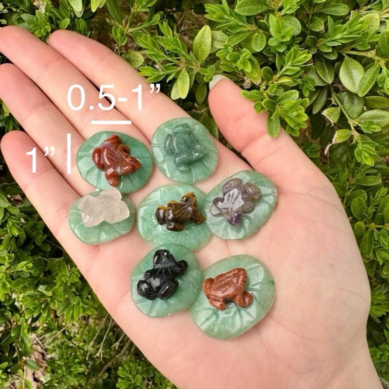 Mini Crystal Bugs and Creatures on a Lilypad| Crystal Carvings| Frogs| Birds| Ladybugs| Caterpillar| Lizard|Snail| Butterfly