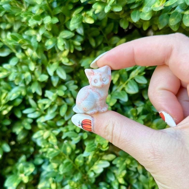 Mini Crystal Cat Carvings| Choose Your Material| One Piece