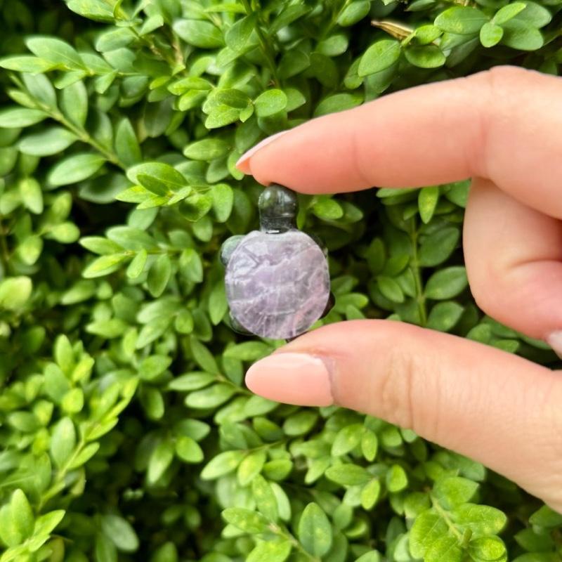 Crystal Turtle Carvings | Serpentine body With other Material Shells