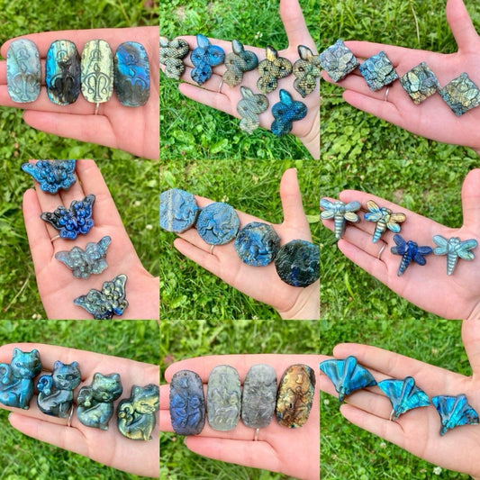 One Labradorite Carving| Fairies| Pegasus| Butterflies