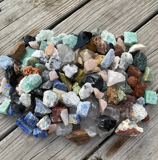 Rough Crystal Gemstones- 1/4-2 Pounds Of a Random Assortment