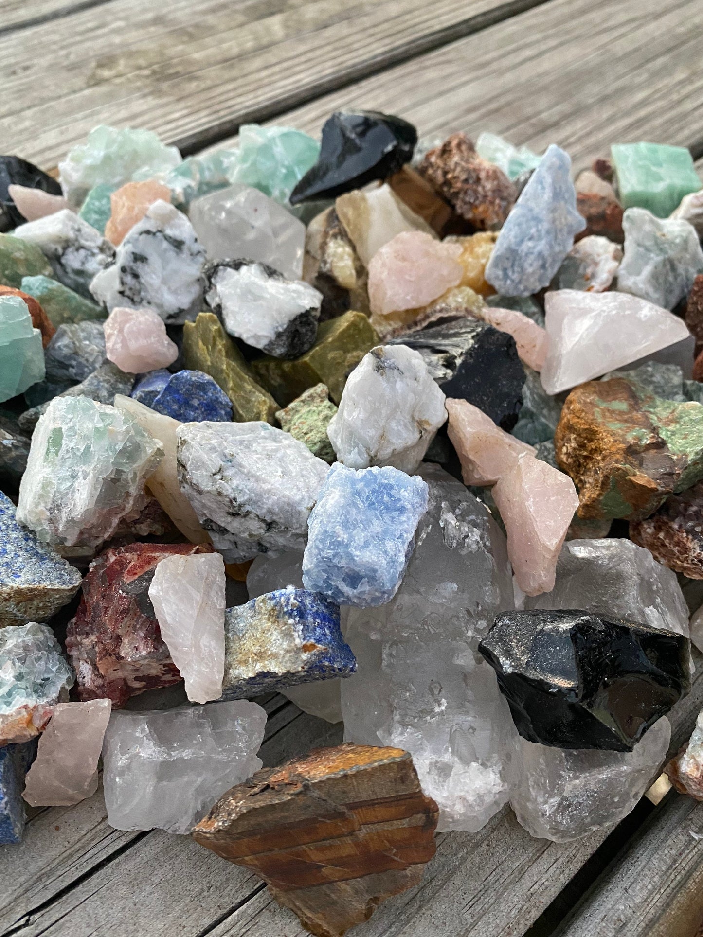 Rough Crystal Gemstones- 1/4-2 Pounds Of a Random Assortment