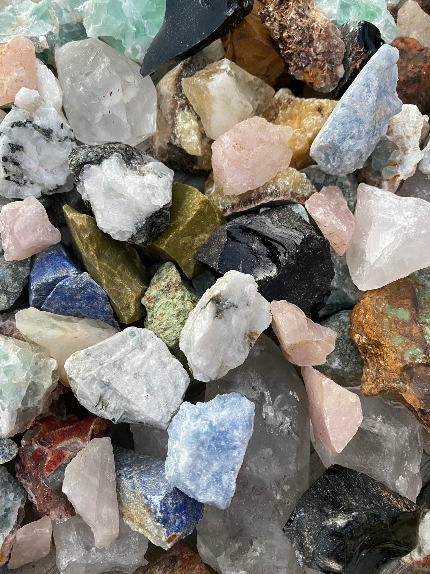 Rough Crystal Gemstones- 1/4-2 Pounds Of a Random Assortment