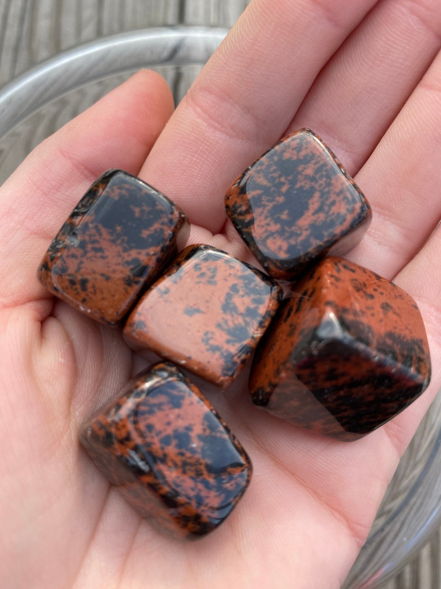 Mahogany Obsidian Cubes- Red Tumbled Obsidian