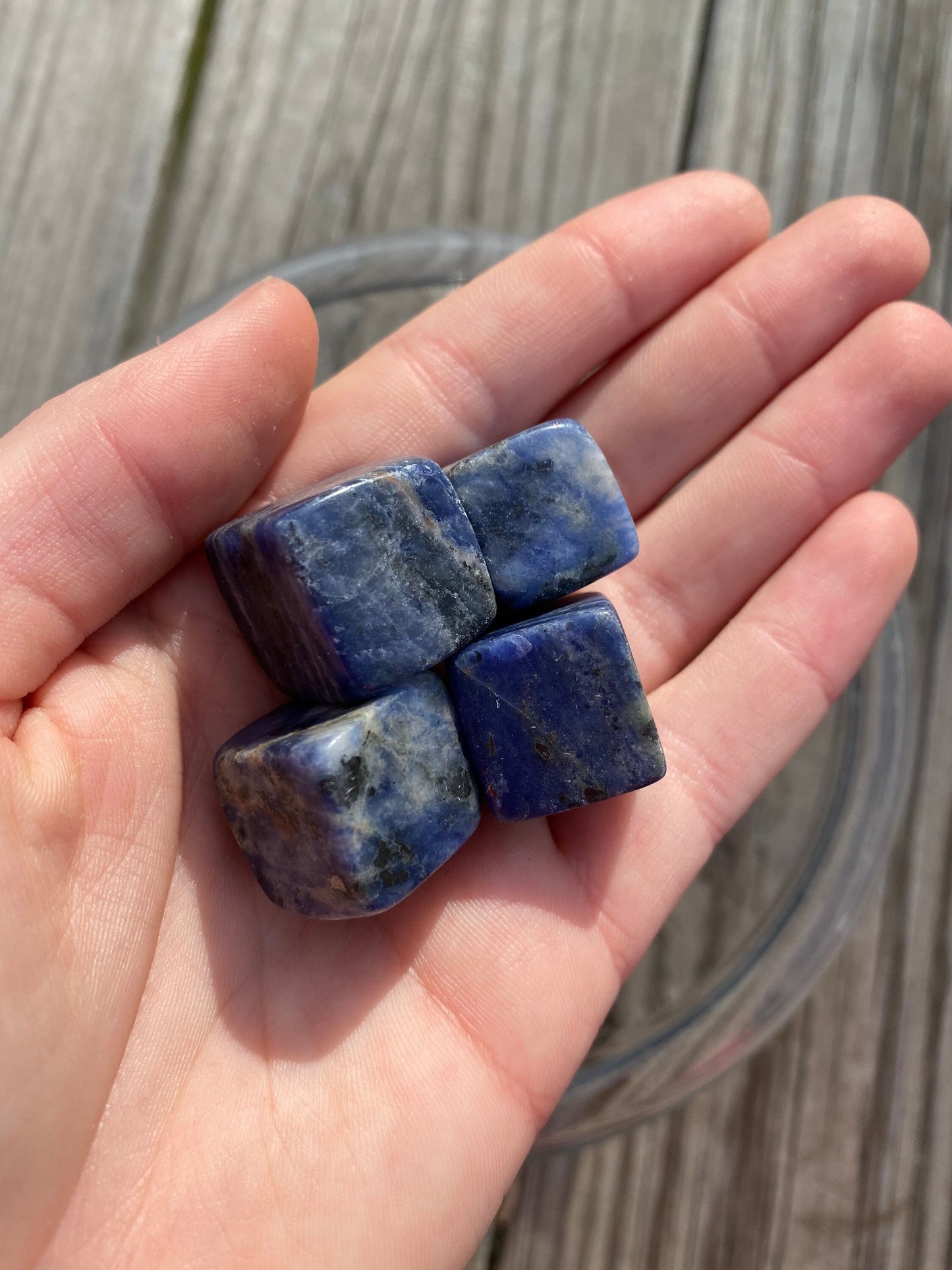 Sodalite Cubes- Tumbled Sodalite