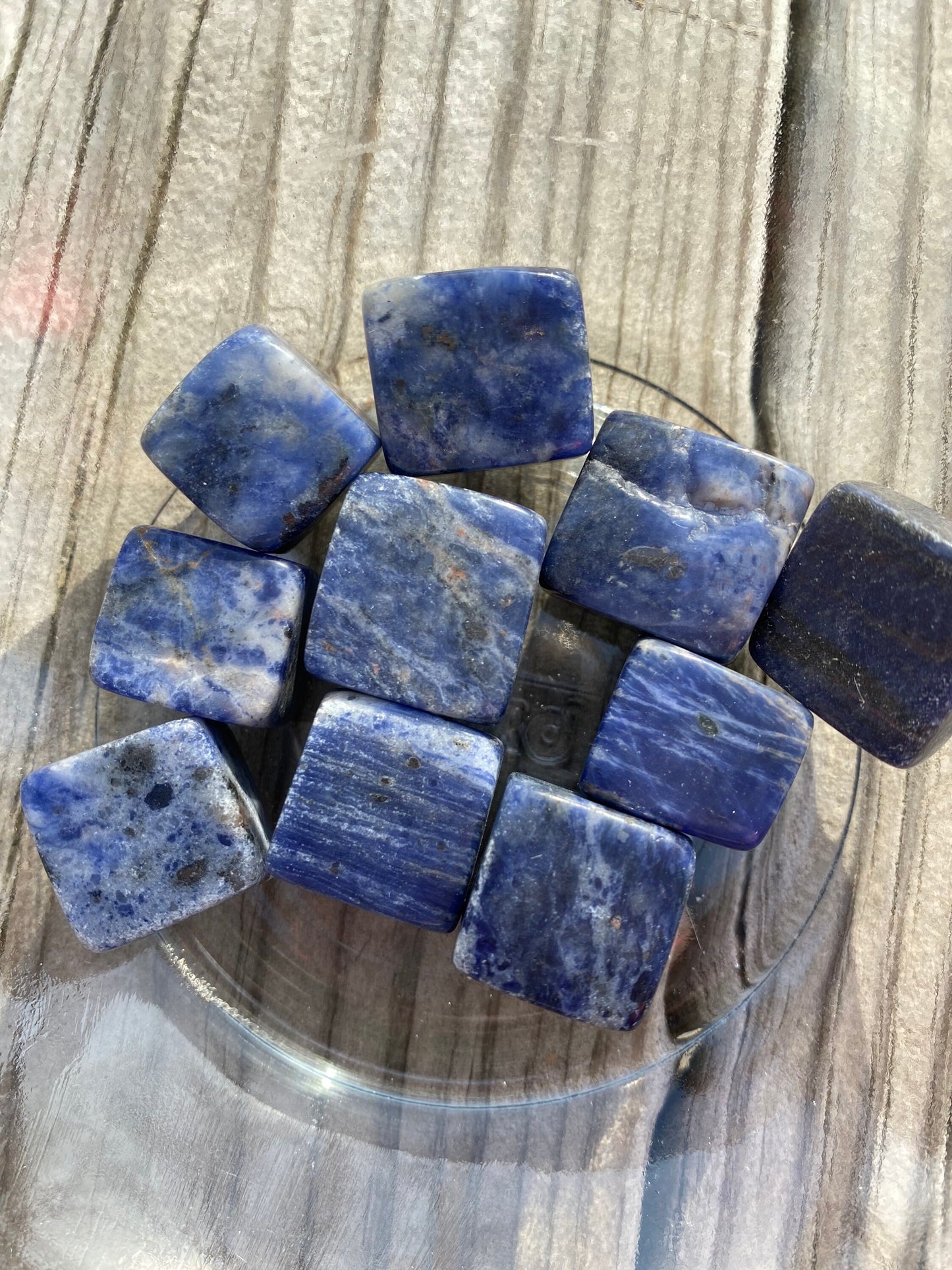 Sodalite Cubes- Tumbled Sodalite