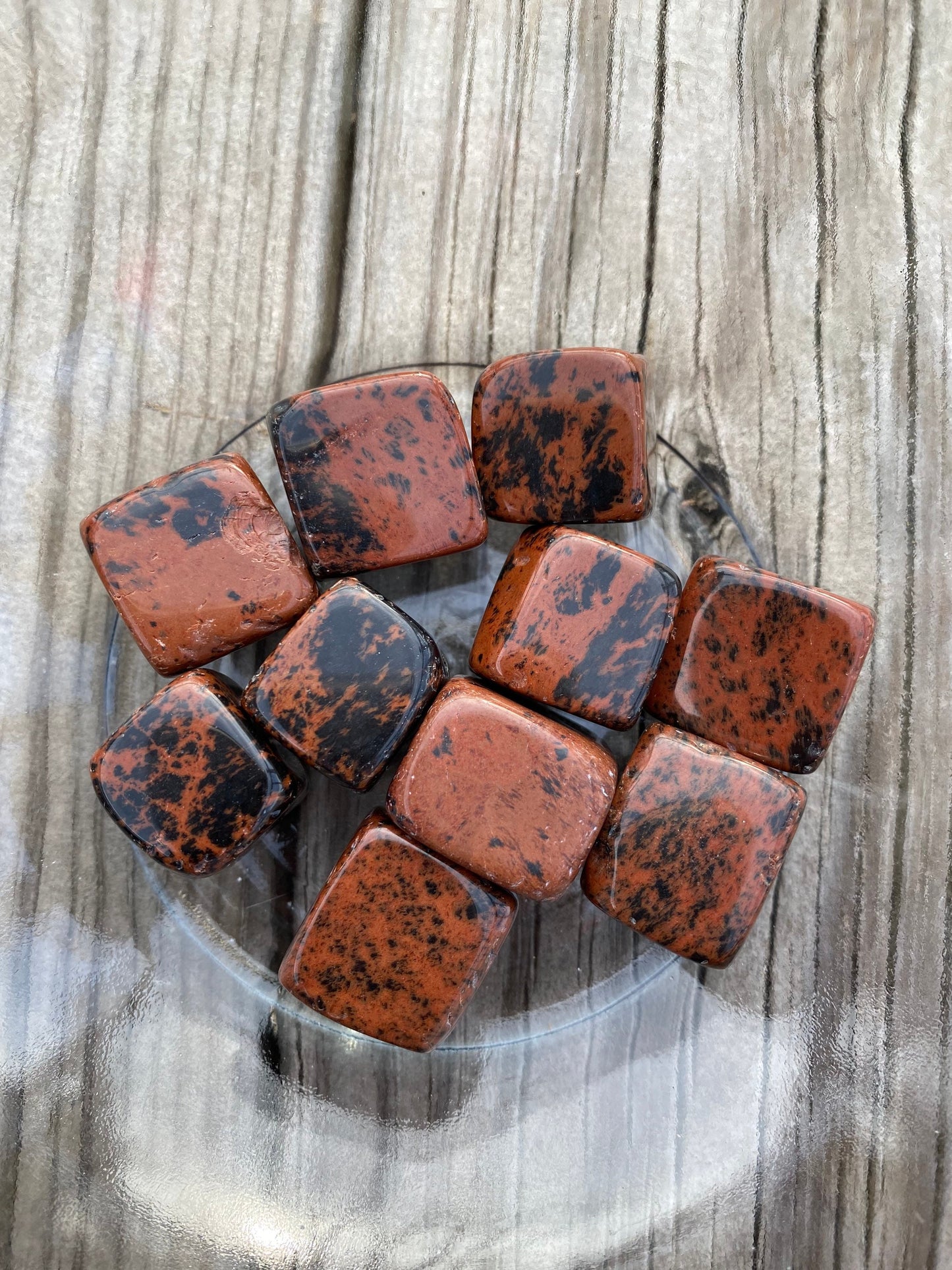 Mahogany Obsidian Cubes- Red Tumbled Obsidian