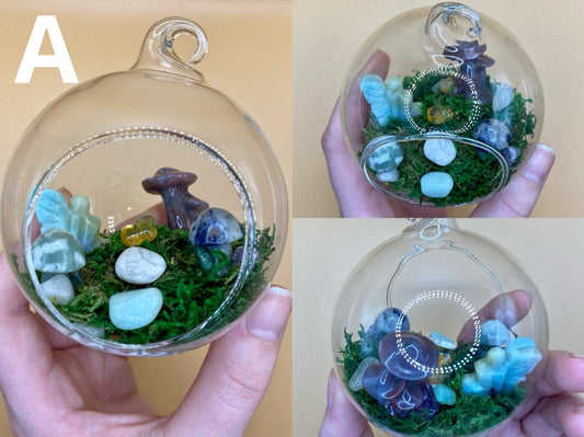 Crystal Cottage Fairy Terrariums| Cottage Core| Crystals| Mushroom Terrariums