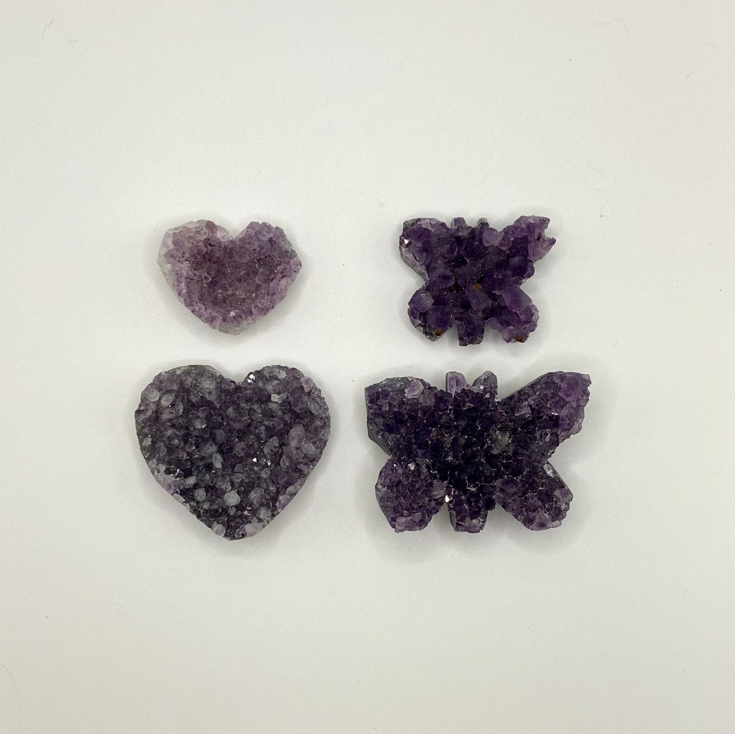 Amethyst Geode Butterflies and Hearts| Choose your size| Crystals