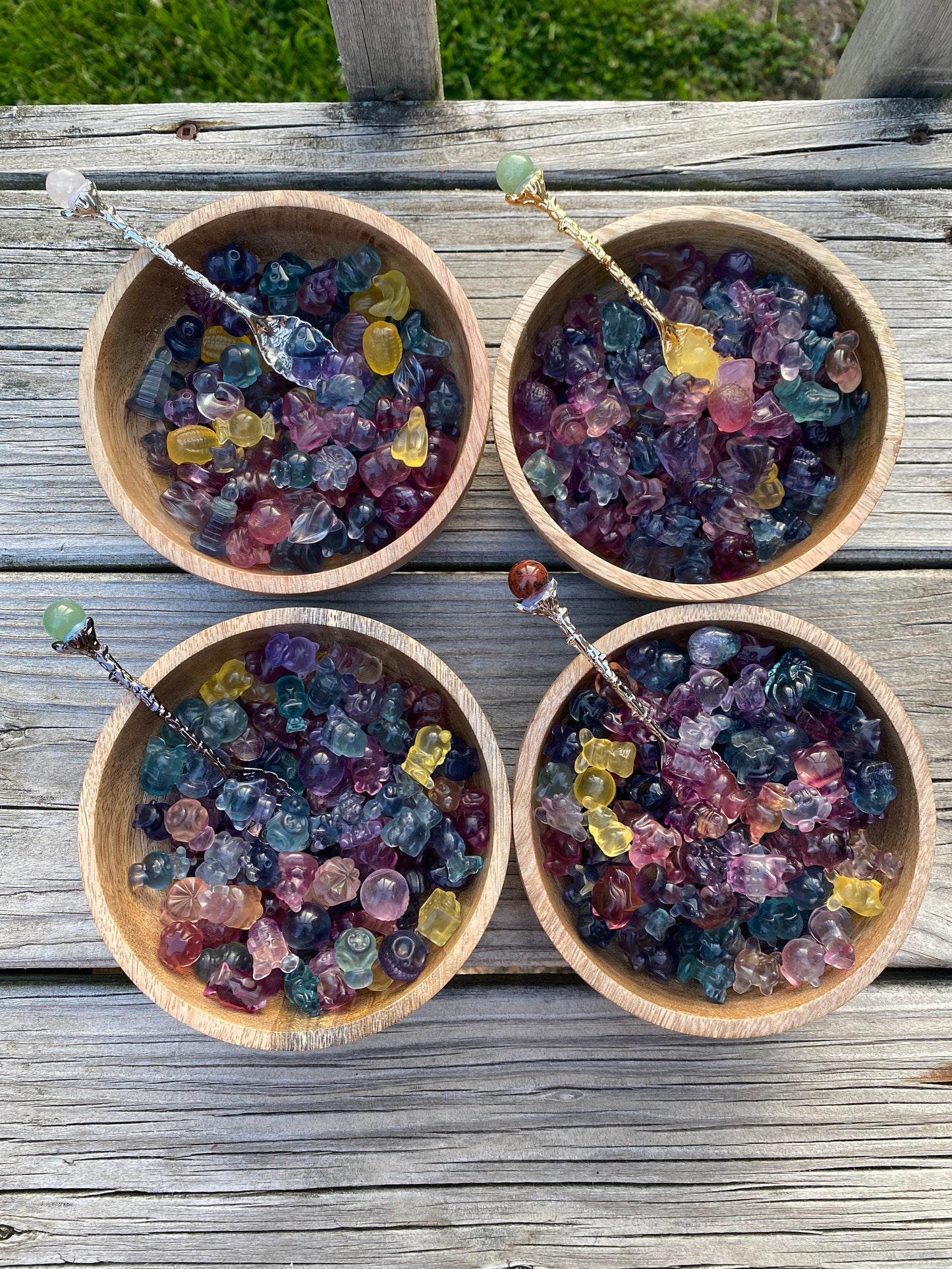 Mini Fluorite Carving Confetti| Crystal Spoon Included