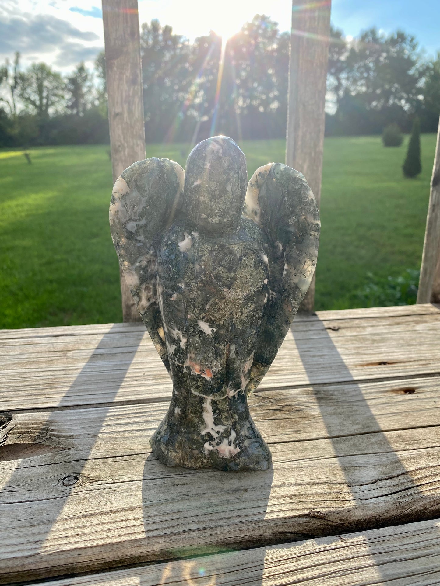 Large Moss Agate Angel