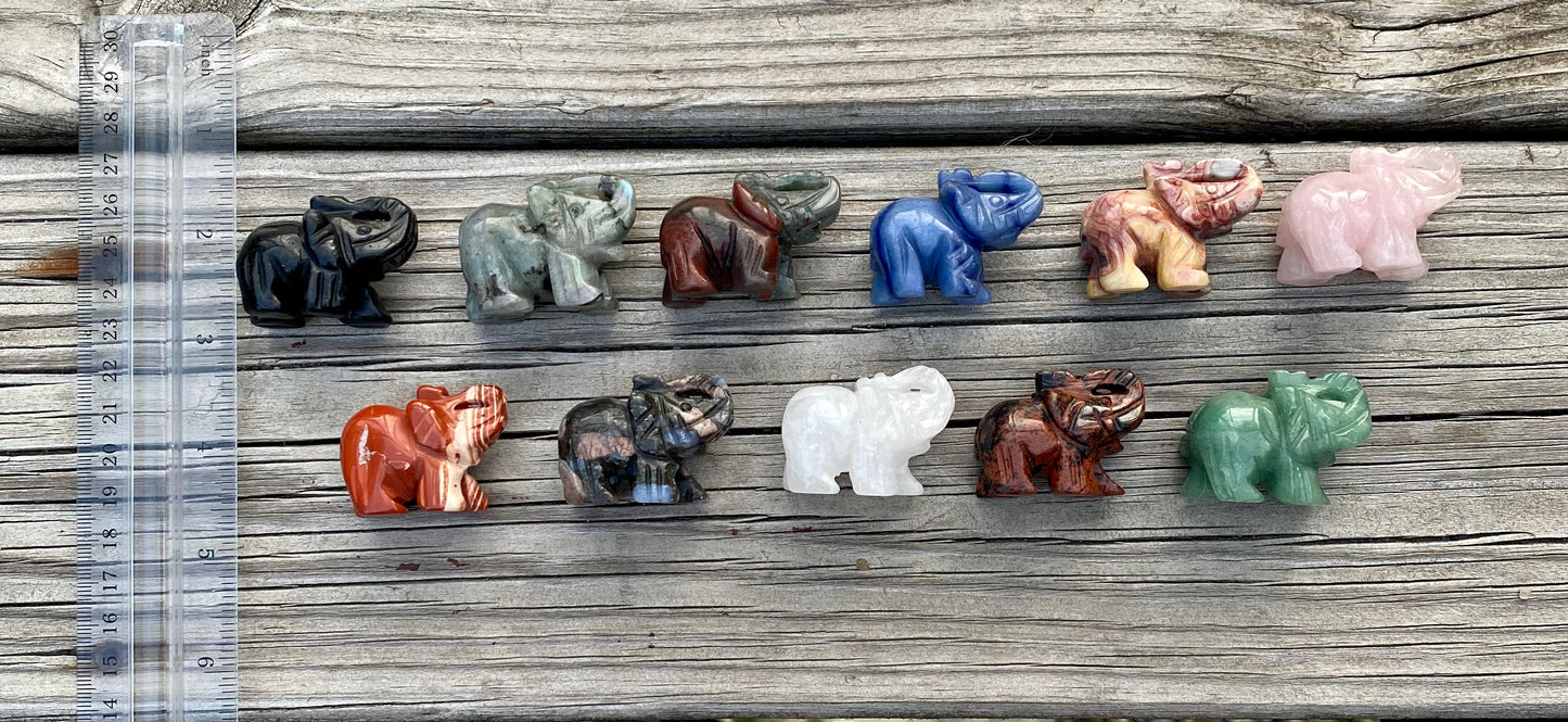 Crystal Elephant Carvings